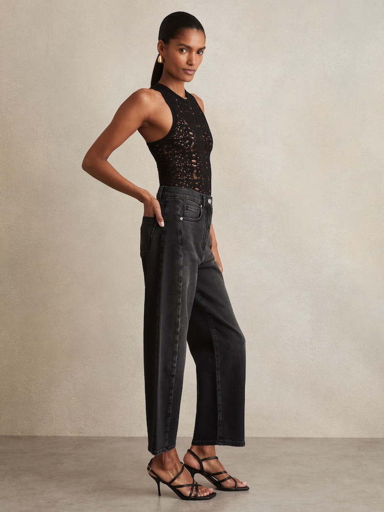 Gris lavado - Reiss Molly Barrel-Leg Seam Jeans - Imagen 1 de 7 Gris lavado - Reiss Molly Barrel-Leg Seam Jeans - Imagen 1 de 7