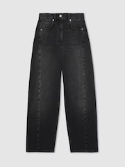 Verwaschenes Grau - Reiss Molly Barrel-Leg Seam Jeans - Bild 2 von 7