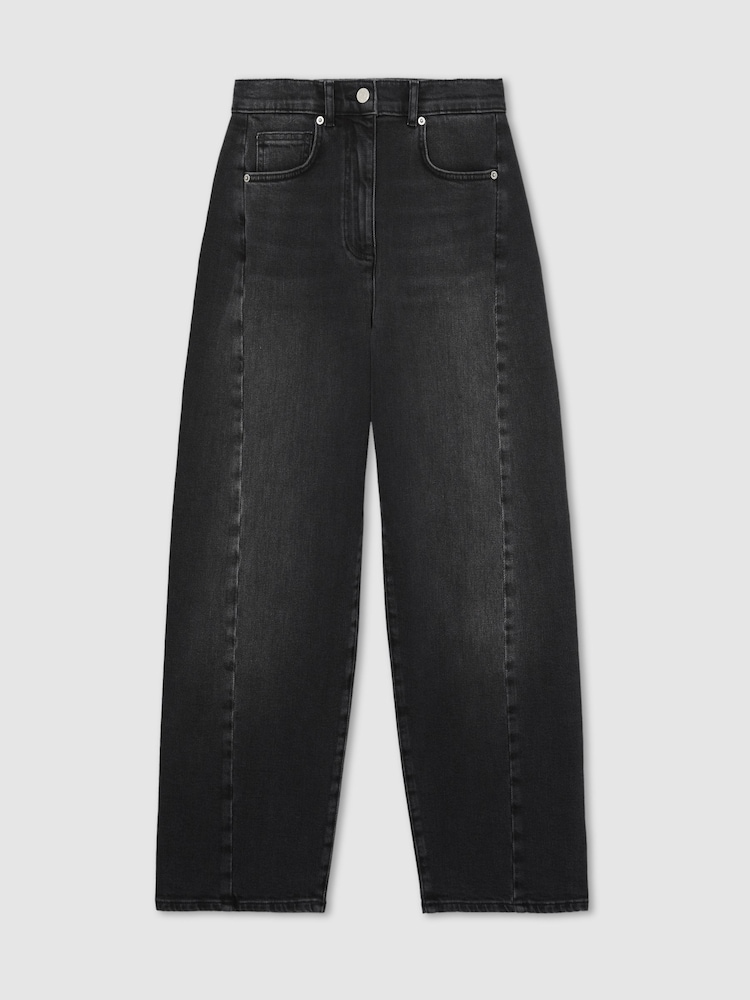 Verwaschenes Grau - Reiss Molly Barrel-Leg Seam Jeans - Bild 2 von 7