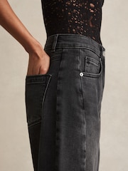Verwaschenes Grau - Reiss Molly Barrel-Leg Seam Jeans - Bild 5 von 7