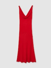 Reiss Red Vanessa Cowl Neck Sleeveless Maxi Dress - Image 2 of 7