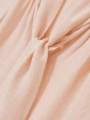 Reiss Pale Pink Tina Silk Blend Chiffon Tie-Neck Blouse - Image 6 of 6