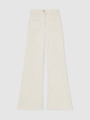 Reiss Ecru Sakura Petite Patch-Pocket Flared Jeans - Image 2 of 8