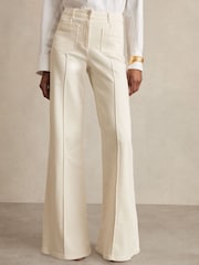 Reiss Ecru Sakura Petite Patch-Pocket Flared Jeans - Image 3 of 8