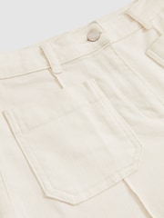 Reiss Ecru Sakura Petite Patch-Pocket Flared Jeans - Image 7 of 8