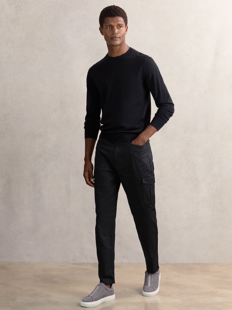 Marineblau - Reiss Robinson Cotton-Lyocell Cargo Trousers - Bild 1 von 6