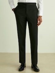 Reiss Black Wool Blend Regular Fit Tuxedo Trousers - Image 3 of 7