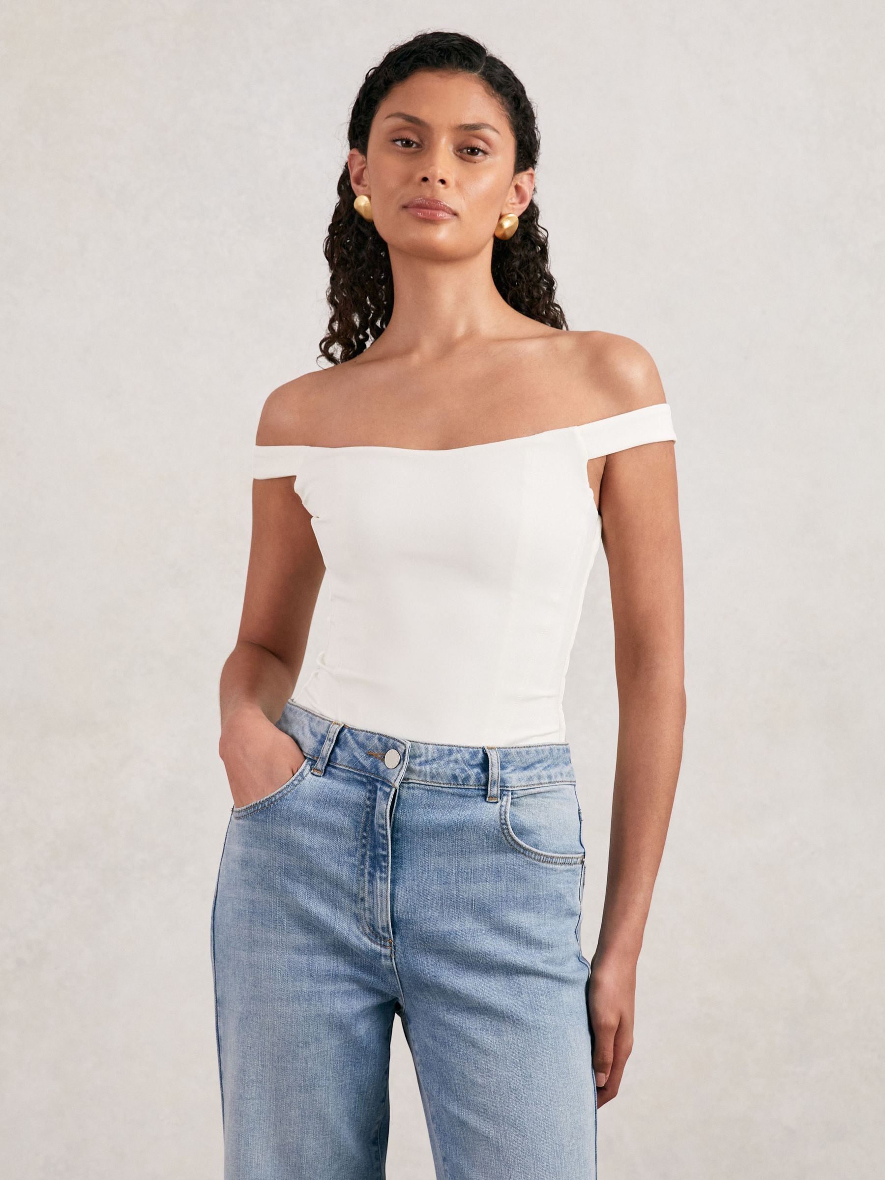 Good American White  Scuba Corset Bodysuit