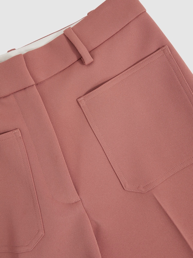 Reiss Pink Priya Twill Patch-Pocket Flared Trousers - Image 6 of 6 Reiss Pink Priya Twill Patch-Pocket Flared Trousers - Image 6 of 6