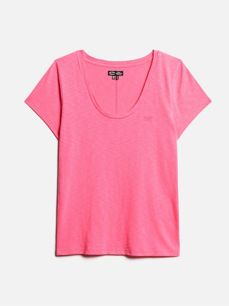 Superdry Pink Scoop Neck T-Shirt - Image 5 of 6