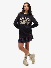 Superdry Blue Oversized Vintage Athletic Long Sleeve 100% Cottton Top - Image 3 of 7