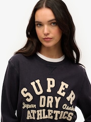 Superdry Blue Oversized Vintage Athletic Long Sleeve 100% Cottton Top - Image 4 of 7