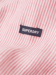 Superdry Pink Oversized 100% Cotton Casual Linen Long Sleeve Shirt - Image 6 of 7