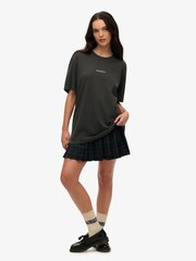 Superdry Grey 100% Cotton Oversized Micro Logo T-Shirt - Image 1 of 4