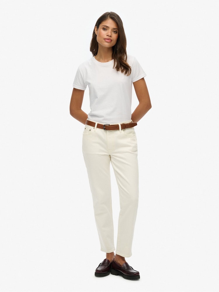 Superdry White Slim Mid Rise Jeans - Image 1 of 7