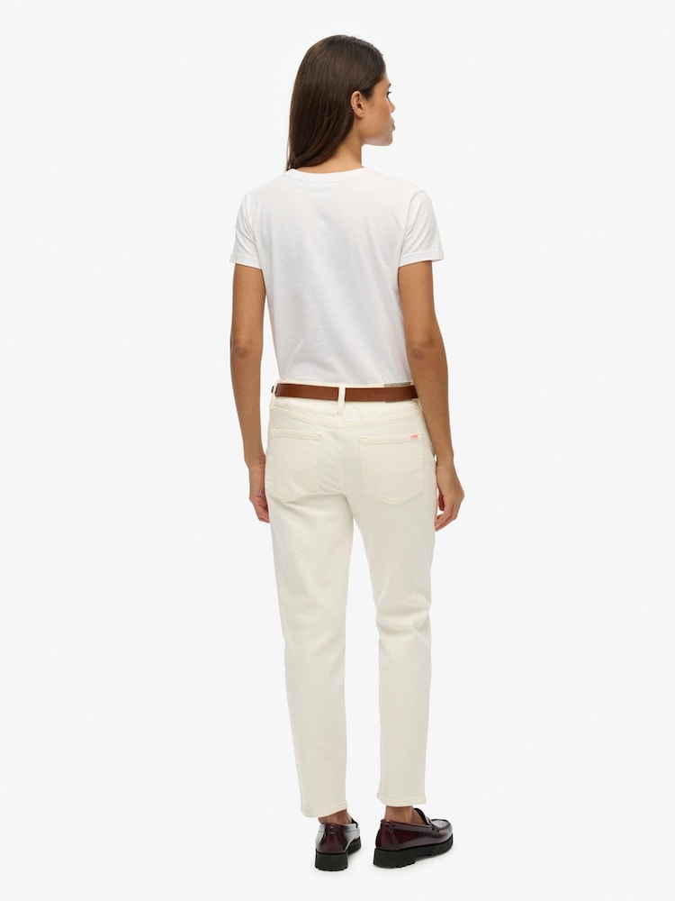Superdry White Slim Mid Rise Jeans - Image 2 of 7