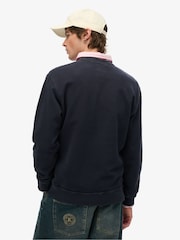 Superdry Blue Athletic Essentials Crew 100% Cottton Sweatshirt - Image 2 of 5
