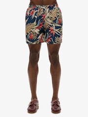 Superdry Navy Blue Hawaiian Print 17 Swim Shorts - Image 1 of 8