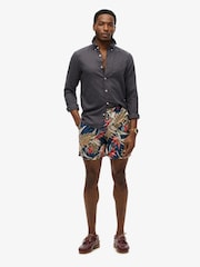 Superdry Navy Blue Hawaiian Print 17 Swim Shorts - Image 2 of 8