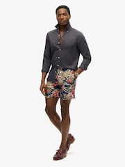 Superdry Navy Blue Hawaiian Print 17 Swim Shorts - Image 5 of 8