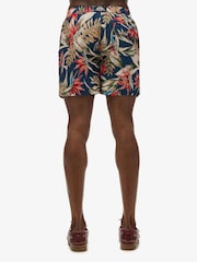 Superdry Navy Blue Hawaiian Print 17 Swim Shorts - Image 6 of 8