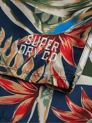 Superdry Navy Blue Hawaiian Print 17 Swim Shorts - Image 8 of 8