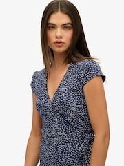 Superdry Blue Athletic Essentials Wrap Dress - Image 5 of 7