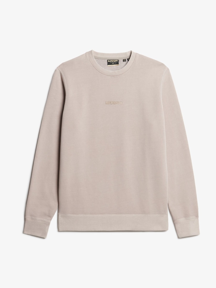 Superdry Nude Oversized Micro Logo Crew Sweatshirt - Image 5 of 5