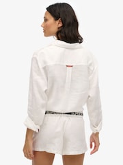 Superdry White 100% Linen Shorts - Image 2 of 8