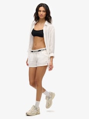 Superdry White 100% Linen Shorts - Image 3 of 8