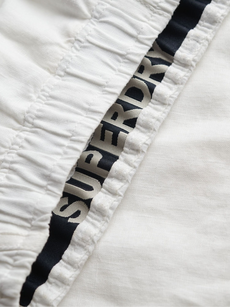 Superdry White 100% Linen Shorts - Image 8 of 8
