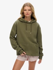 Superdry Green Oversized 100% Cotton Utility Sport Hoodie - Image 1 of 7
