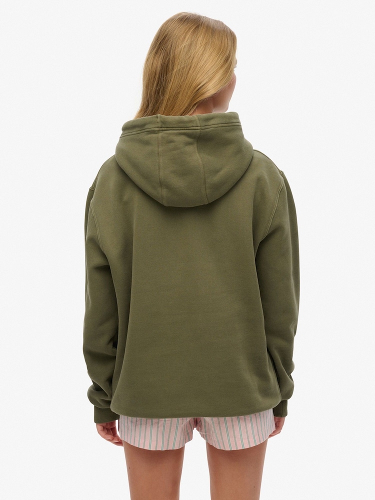 Superdry Green Oversized 100% Cotton Utility Sport Hoodie - Image 2 of 7