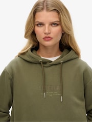 Superdry Green Oversized 100% Cotton Utility Sport Hoodie - Image 4 of 7