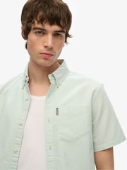 Superdry Green Oxford Short Sleeve Shirt - Image 4 of 4