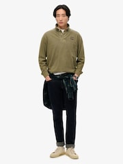 Superdry Grey Long Sleeved Contrast Stitch Rugby 100% Cottton Shirt - Image 3 of 6