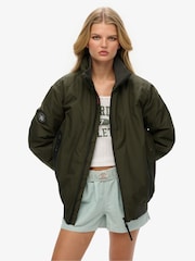 Superdry Green Oversized City Harrington Jacket - Image 1 of 6