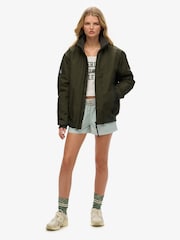 Superdry Green Oversized City Harrington Jacket - Image 3 of 6
