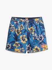 Superdry Dark Blue Hawaiian Print 17 Swim Shorts - Image 7 of 8
