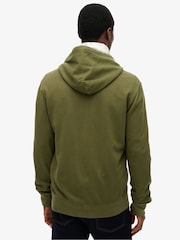 Superdry Green Classic Essential Zip 100% Cottton Hoodie - Image 2 of 6