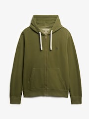 Superdry Green Classic Essential Zip 100% Cottton Hoodie - Image 5 of 6