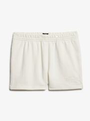 Superdry White Athletic Tonal Embroidered 100% Cotton Shorts - Image 6 of 7