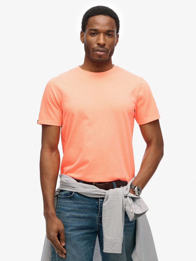 Superdry Orange Classic Essential 100% Cotton T-Shirt - Image 1 of 5