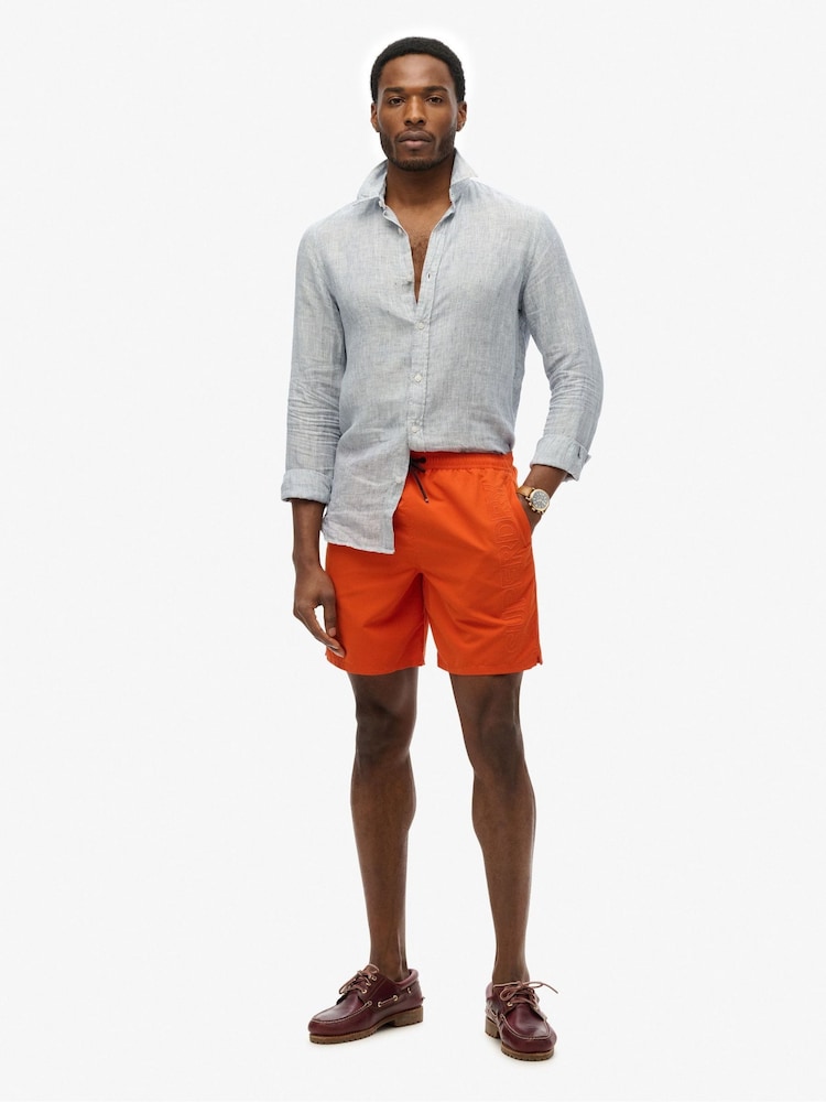 Superdry Orange Premium Emb 17 Swim Shorts - Image 1 of 9