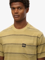 Superdry Yellow Contrast Stripe Pocket 100% Cotton T-Shirt - Image 4 of 6