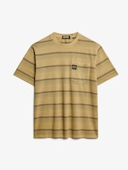 Superdry Yellow Contrast Stripe Pocket 100% Cotton T-Shirt - Image 5 of 6