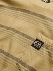 Superdry Yellow Contrast Stripe Pocket 100% Cotton T-Shirt - Image 6 of 6