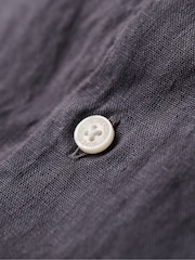 Superdry Grey Oversized Casual 100% Linen Long Sleeve Shirt - Image 7 of 7