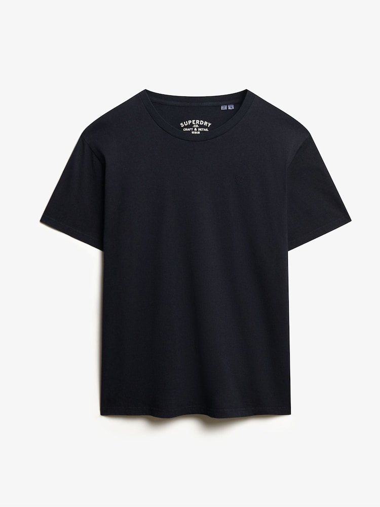 Superdry Blue Oversized Essentials Relaxed 100% Cotton T-Shirt - Image 1 of 2
