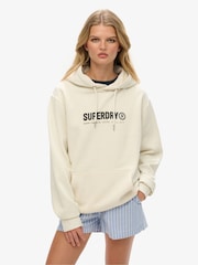 Superdry White Oversized Utility Sport Hoodie - Image 1 of 5